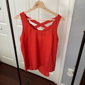 Papermoon orange blue dots tank detailed back